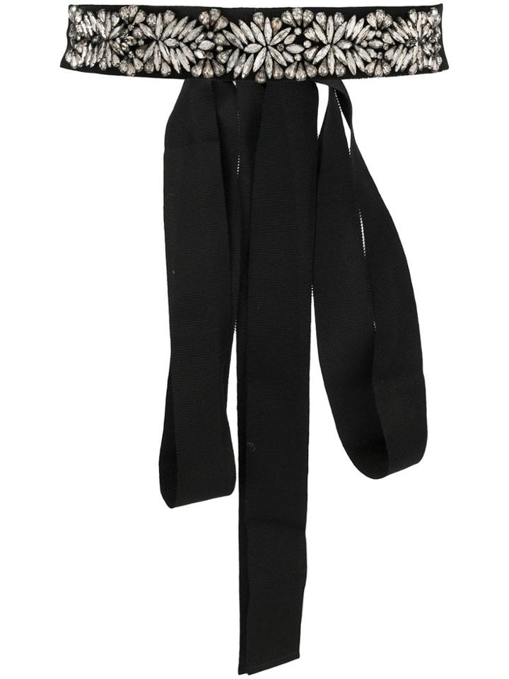 Dice Kayek Embellished Maxi Belt - Black