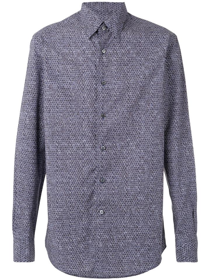 Ermenegildo Zegna - Geometric Print Shirt - Men - Cotton - S, Blue, Cotton