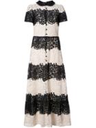 Red Valentino Buttoned Lace Dress, Size: 44, Black, Cotton