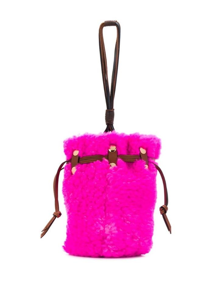 Marni Bindle Shearling Bucket Bag - Pink