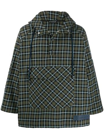 David Catalan Checked Hoodie - Green