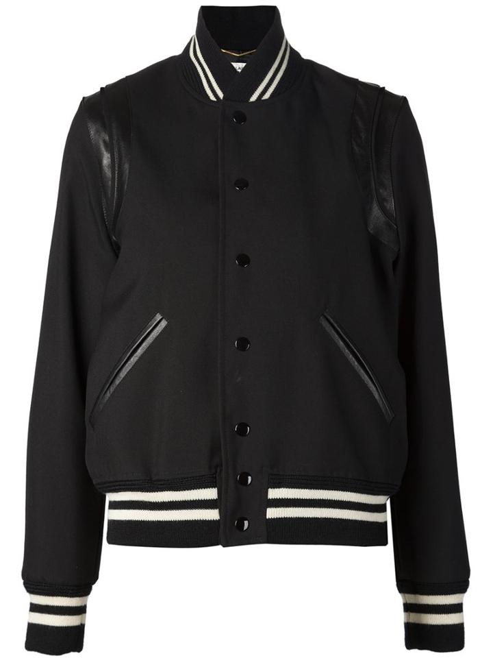 Saint Laurent Classic Teddy Jacket, Women's, Size: 4, Black, Cotton/lamb Skin/wool