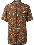 Junya Watanabe Comme Des Garçons Man - Bird Print Short Sleeve Shirt - Men - Cotton - M, Brown, Cotton