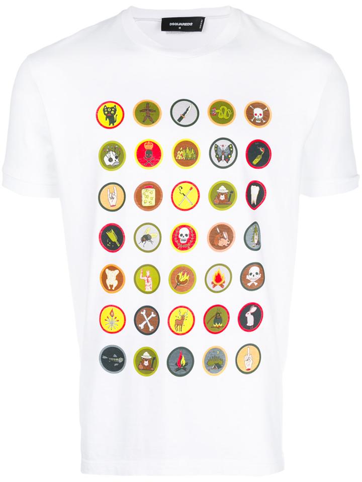 Dsquared2 Badge Print T-shirt - White