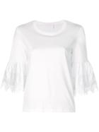 See By Chloé Open Embroidery Bell Sleeve T-shirt - White