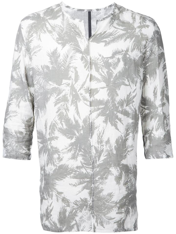 Kazuyuki Kumagai - Three-quarters Sleeve Printed T-shirt - Men - Linen/flax - 3, White, Linen/flax