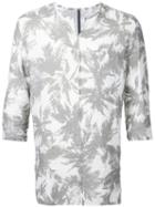 Kazuyuki Kumagai - Three-quarters Sleeve Printed T-shirt - Men - Linen/flax - 3, White, Linen/flax