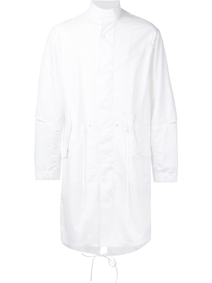 3.1 Phillip Lim - High Low Hem Raincoat - Men - Cotton/nylon - M, White, Cotton/nylon
