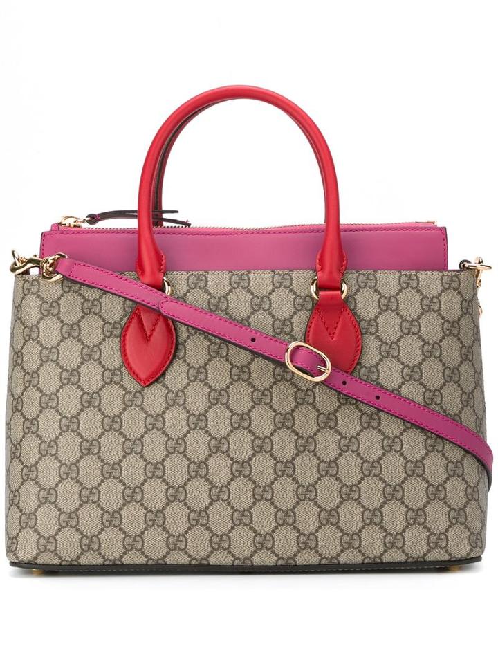 Gucci Gg Supreme Tote, Women's, Pink/purple, Leather/pvc