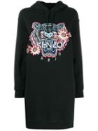 Kenzo Tiger Embroidered Hoodie Dress - Black