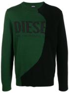Diesel Logo Intarsia Knit Sweater - Green