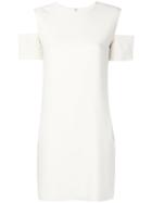 Helmut Lang Cold Shoulder Shift Dress - White