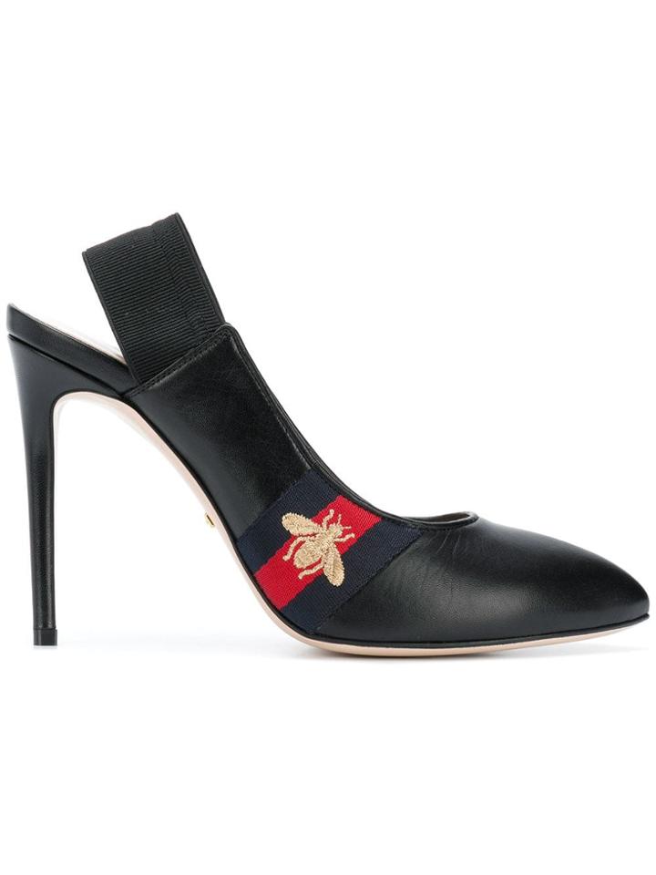 Gucci Web Slingback Pumps - Black