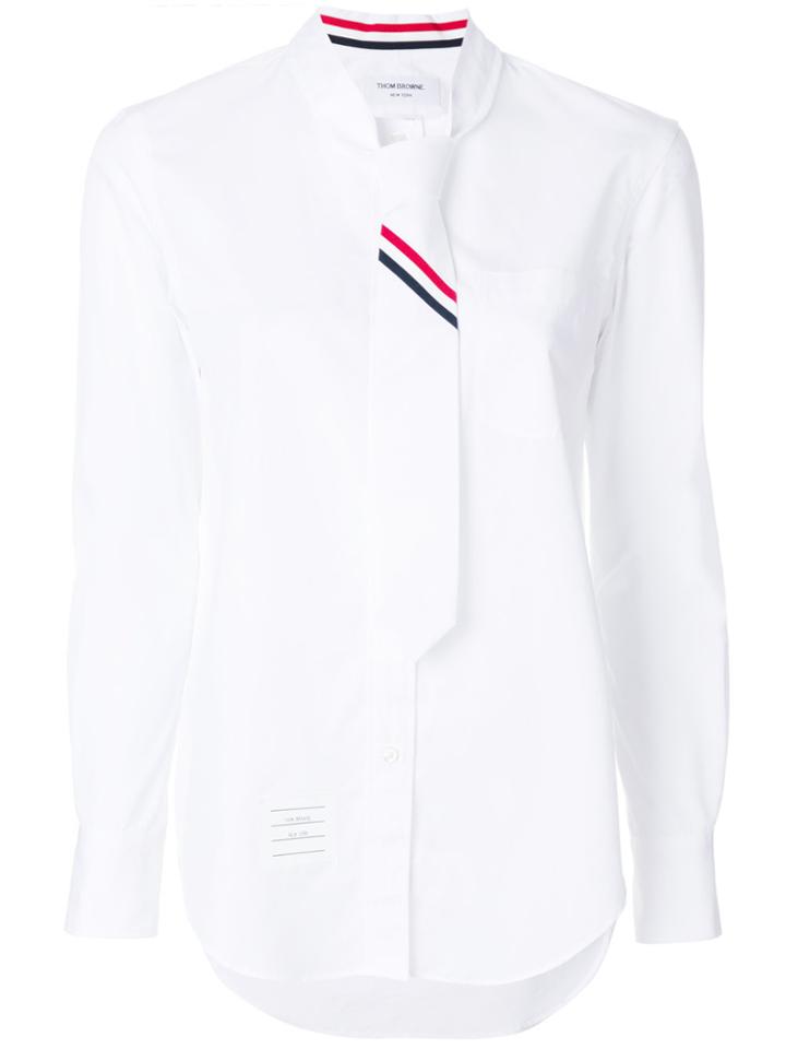 Thom Browne Striped Detail Tied Shirt - White