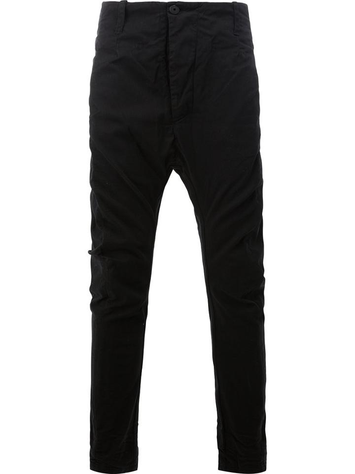 11 By Boris Bidjan Saberi Drop-crotch Skinny Trousers, Men's, Size: Large, Black, Cotton/spandex/elastane