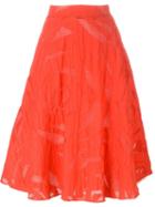 P.a.r.o.s.h. Sheer Pattern Skirt, Women's, Red, Cotton/polyamide