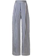 L'autre Chose High-waisted Striped Wide Leg Trousers - Blue