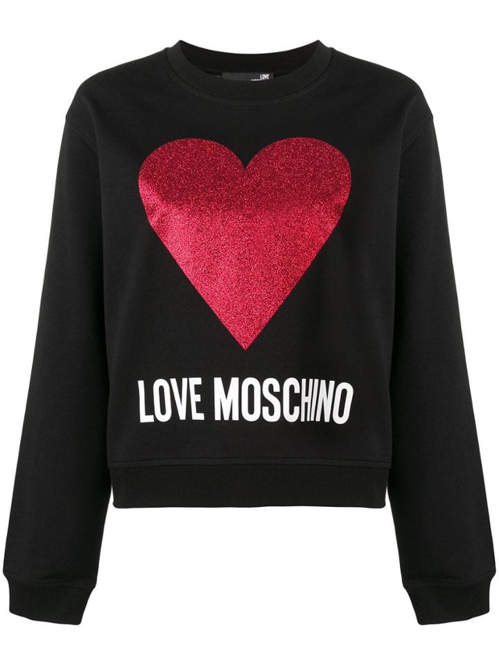 Love Moschino Glitter Heart Sweatshirt - Black