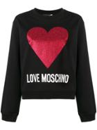 Love Moschino Glitter Heart Sweatshirt - Black