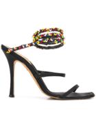 A.n.g.e.l.o. Vintage Cult Beaded Ankle Strap Sandals - Black