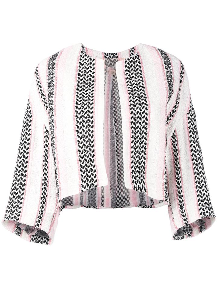Giambattista Valli - Woven Cropped Blazer - Women - Cotton/polyamide/viscose - 42, Pink/purple, Cotton/polyamide/viscose