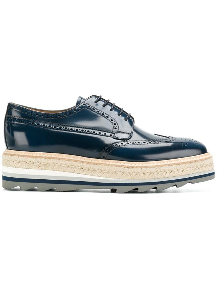 Prada Platform Sole Brogues - Blue