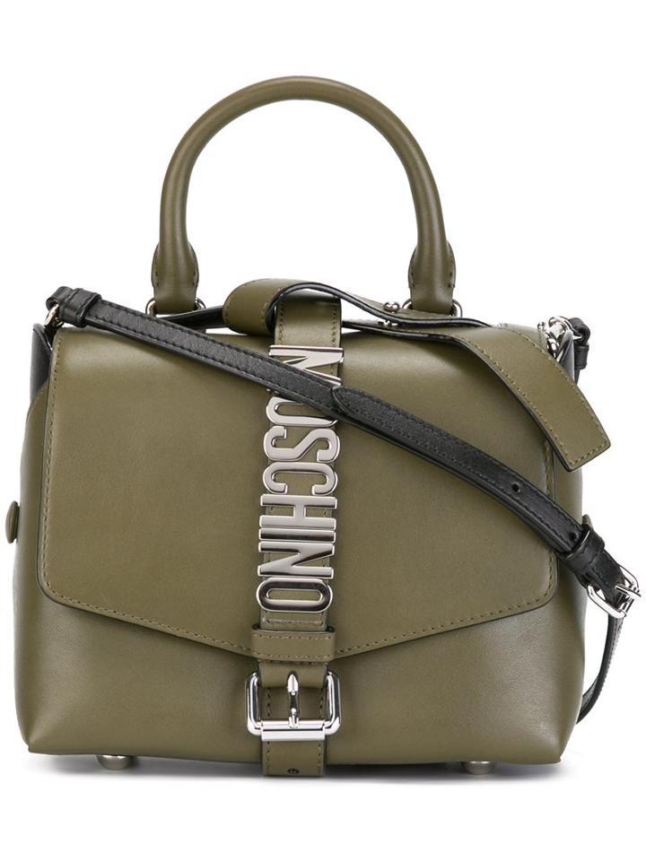 Moschino Logo Plaque Shoulder Bag, Women's, Green
