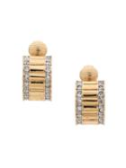 Susan Caplan Vintage 1980's Demi-hoop Clip-on Earrings - Gold