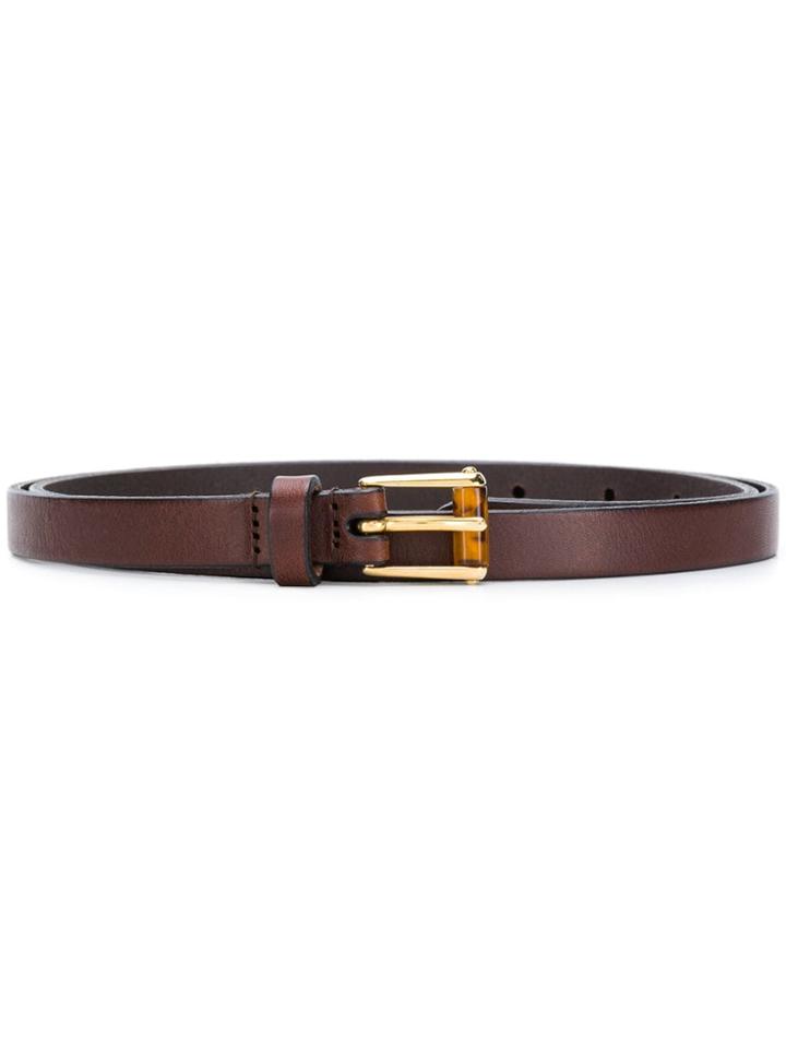 Dolce & Gabbana Tortoise Shell Tone Detail Buckle Belt - Brown