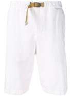 White Sand Belted Knee Length Shorts