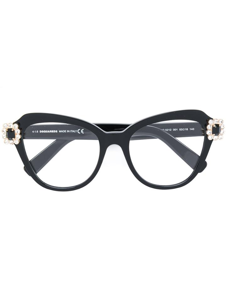 Dsquared2 Eyewear Oversized Cat-eye Glasses - Black
