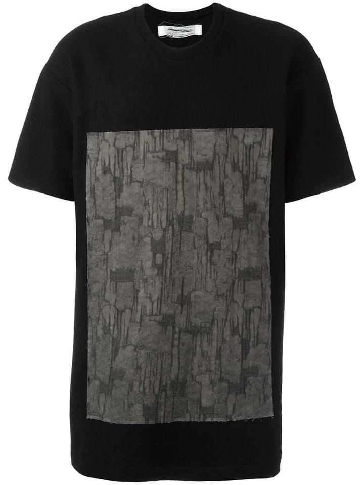 Individual Sentiments Square Print T-shirt, Men's, Size: Large, Black, Cotton/wool