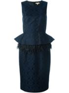 Michael Kors Feather Detail Brocade Dress