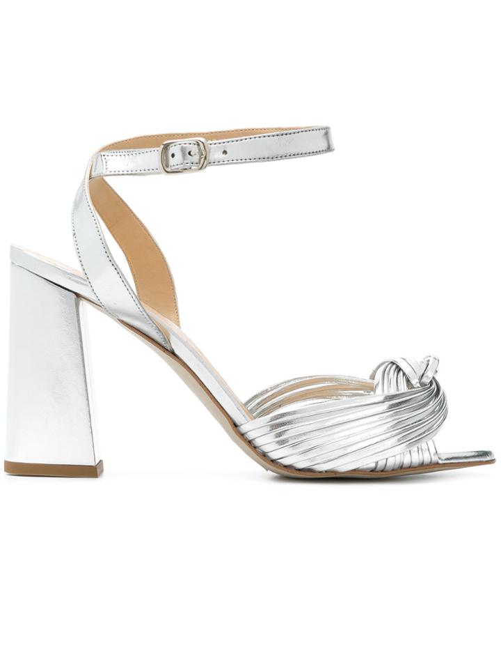 Rebecca Minkoff Cross Strap Sandals - Metallic