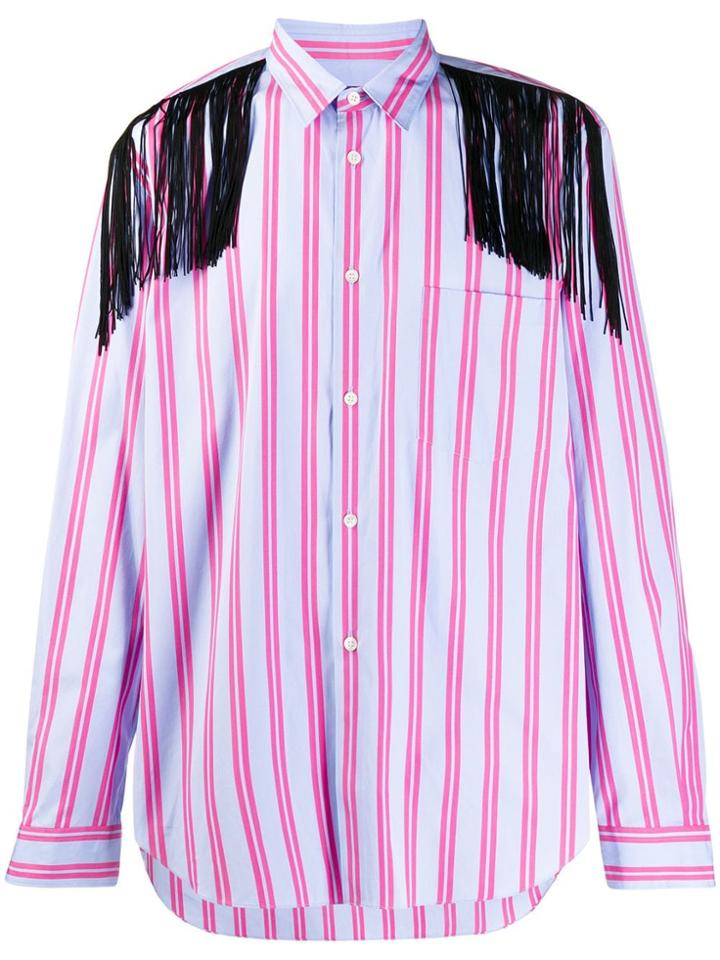Comme Des Garçons Homme Plus Striped Print Shirt - Blue