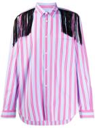 Comme Des Garçons Homme Plus Striped Print Shirt - Blue