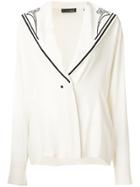 Versace Vintage Sailor-like Lapels Blouse - Nude & Neutrals