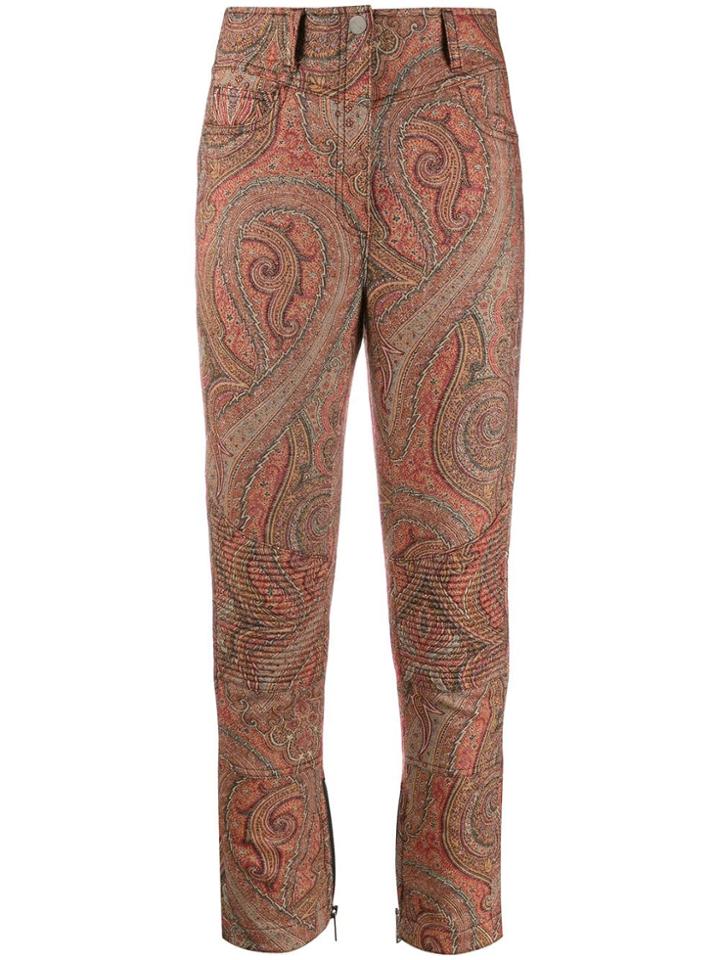 Etro Paisley Jacquard Cropped Trousers - Brown
