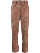 Etro Paisley Jacquard Cropped Trousers - Brown