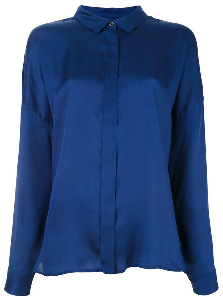Odeeh Loose Fit Shirt, Women's, Size: 38, Blue, Silk