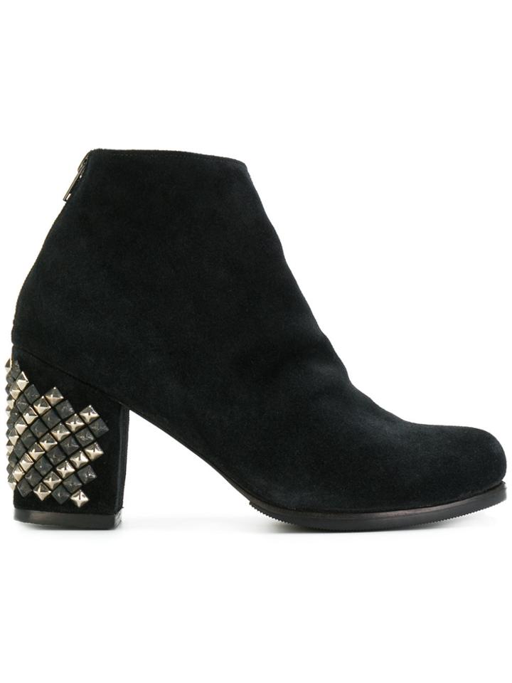 Calleen Cordero Studded Heel Ankle Boots - Black