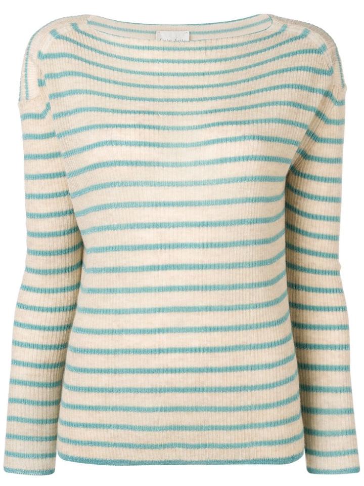 Forte Forte Striped Round Neck Juumper - Neutrals