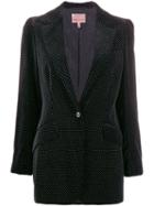 Romeo Gigli Pre-owned 1997 Polka Dotted Slim Blazer - Black