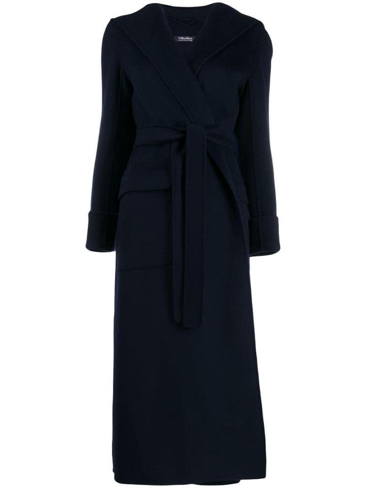 Max Mara Hooded Trench Coat - Blue