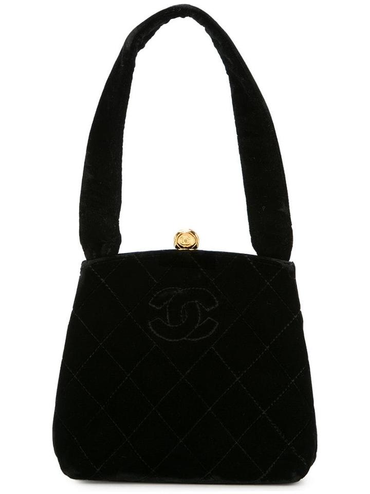 Chanel Pre-owned Chanel Quilted Cc Hand Bag - Black