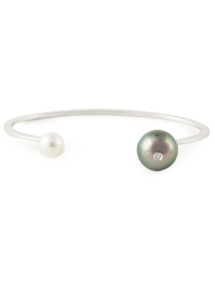 Delfina Delettrez 'pearl Piercing' Diamond Bracelet - Metallic
