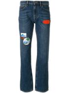 Kenzo Patchwork Straight-leg Jeans - Blue