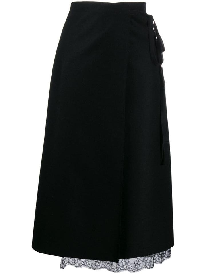 Mm6 Maison Margiela Wrap Midi Skirt - Black