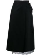 Mm6 Maison Margiela Wrap Midi Skirt - Black