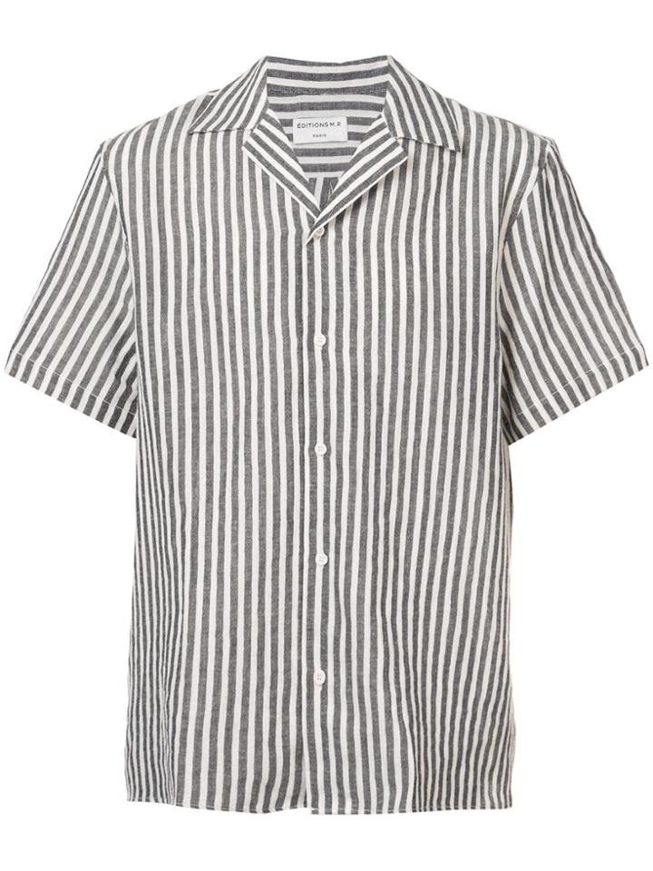 Éditions M.r Tahiti Striped Short Sleeve Shirt - White